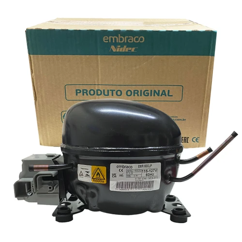 COMPRESOR 1/5-1/4L EMBRACO BAJA/MEDIA PRESION DE RETORNO R600 115/127v 60Hz BAJO CONSUMO (EMR60CLP)