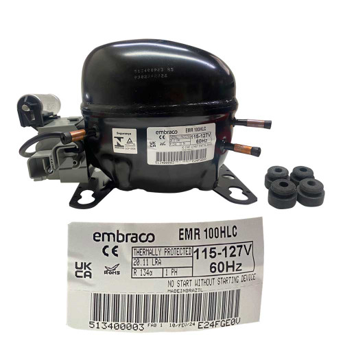 COMPRESOR 1/4 EMBRACO BAJA/MEDIA PRESION DE RETORNO R600 115/127v 60Hz BAJO CONSUMO (EMR70CLP)