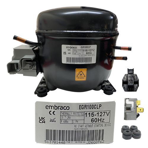 COMPRESOR 1/3 BAJA/MEDIA PRESION DE RETORNO R600 115/127v 60Hz BAJO CONSUMO (EGR100CLP)