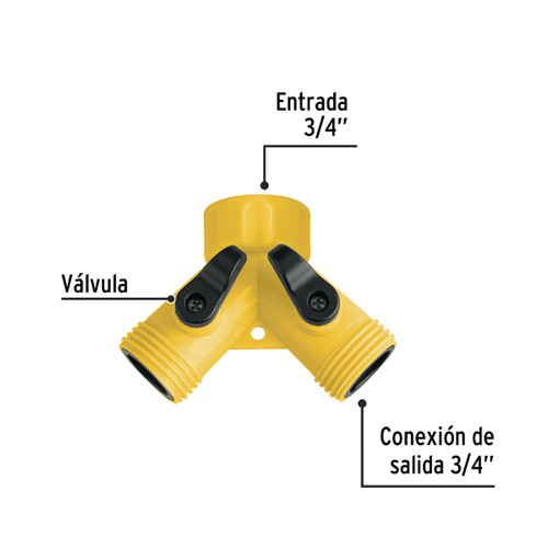 CONECTOR Y 3/4 PLASTICO PARA MANGUERA (AD-2P)
