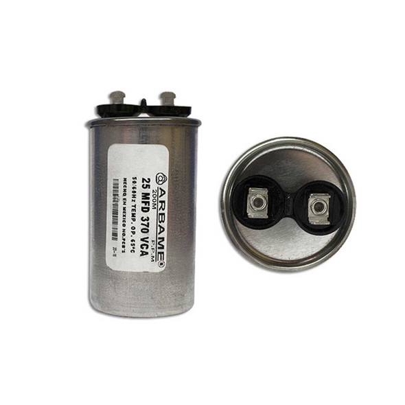 CAPACITOR TRABAJO 25 MF REDONDO ALUMINIO 370VCA