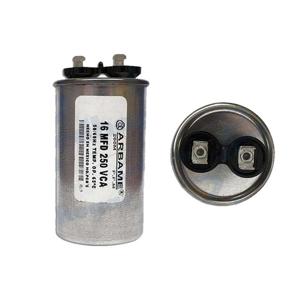 CAPACITOR TRABAJO 16 MF REDONDO ALUMINIO 250 VCA CAPACITOR TRABAJO 16 MF REDONDO ALUMINIO 250 VCA