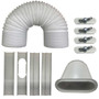 KIT DUCTO DIAMETRO DE 5 INCH LARGO DE 5 FT SALIDA AIRE CALIENTE A/A PORTATIL CON ADAPTADOR PARA SALIDA VENTANA HOROZONTAL O VERTICAL UNIVERSAL