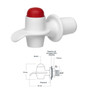 LLAVE BLANCA BOTON ROJO 3/4