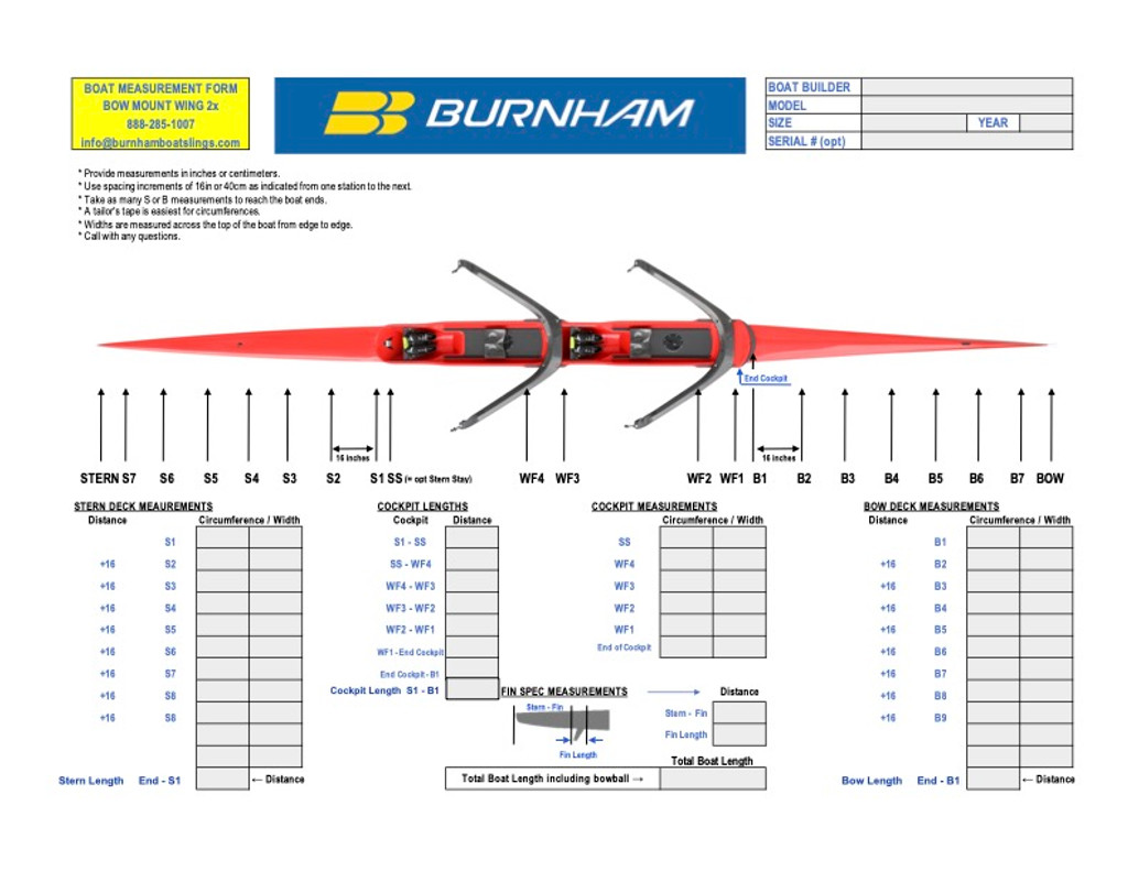 Double Bow Mount Wing Measurement Form