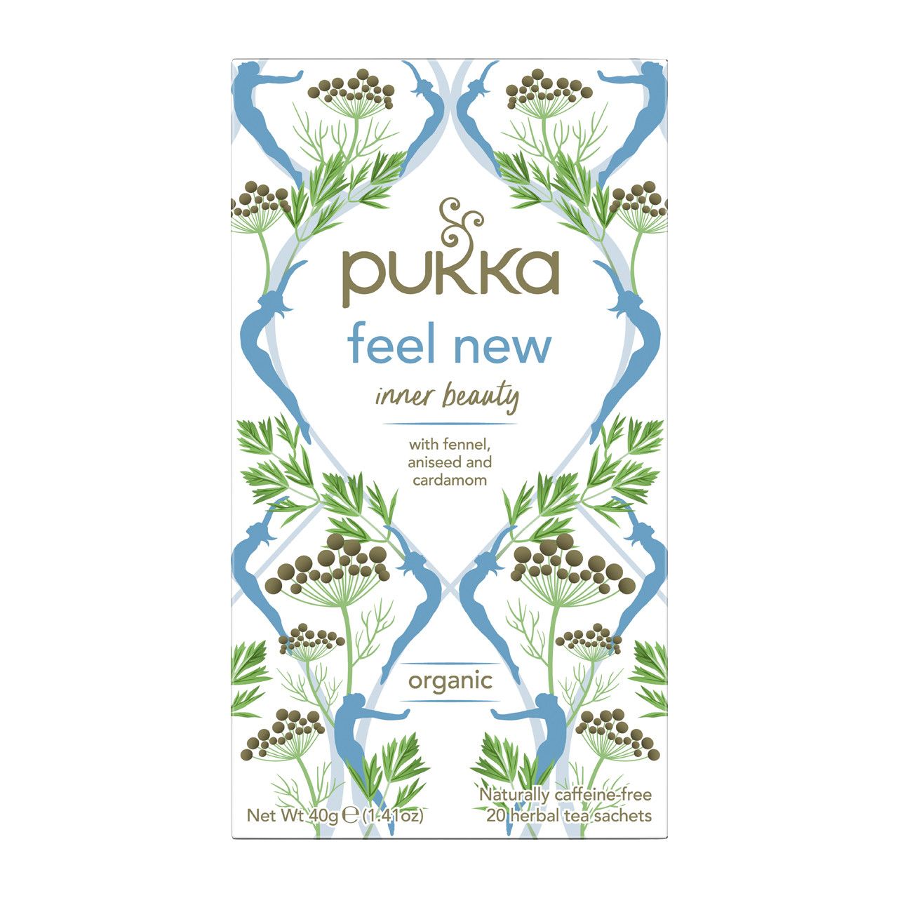 Pukka Three Mint Organic Herbal Tea, Peppermint, Caffeine-Free, Tea Bags 20  Count Box
