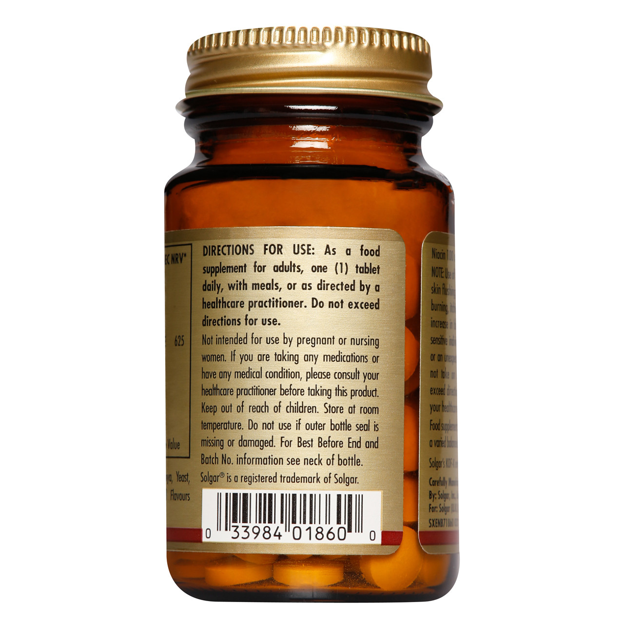 Solgar Niacin, 100mg 100 Tablets VictoriaHealth