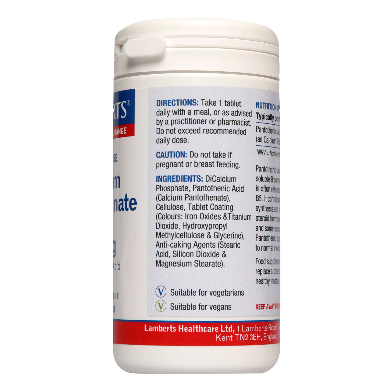 Lamberts Calcium Pantothenate 500mg 60 Tablets | VictoriaHealth