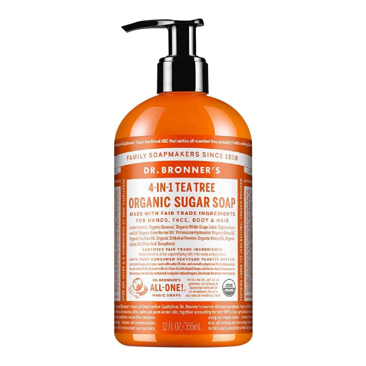 Dr Bronner's Organic Shikakai Tea Tree Soap, 355ml VictoriaHealth