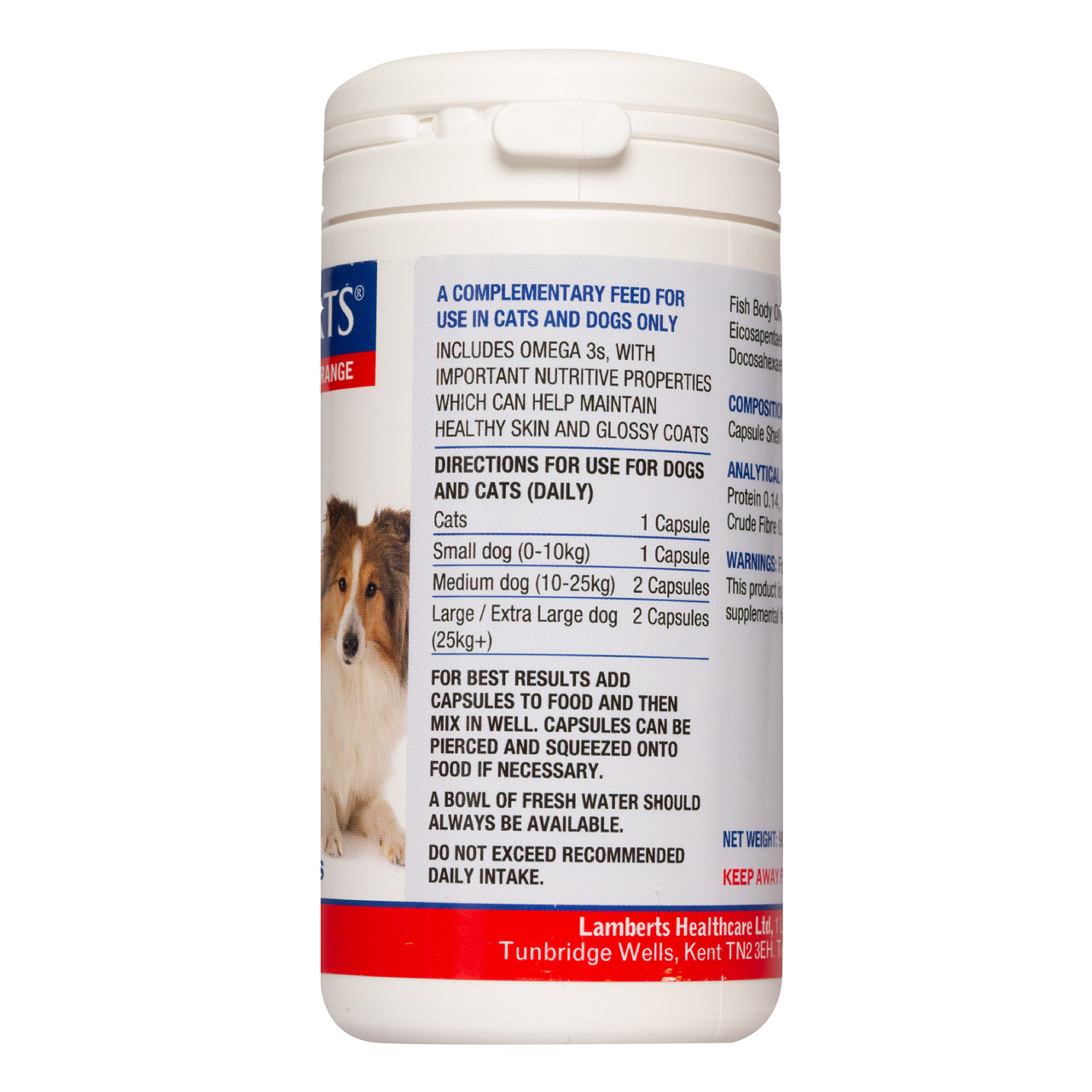 Lamberts High Potency Omega 3s for Cats and Dogs, 120 Capsules VictoriaHealth