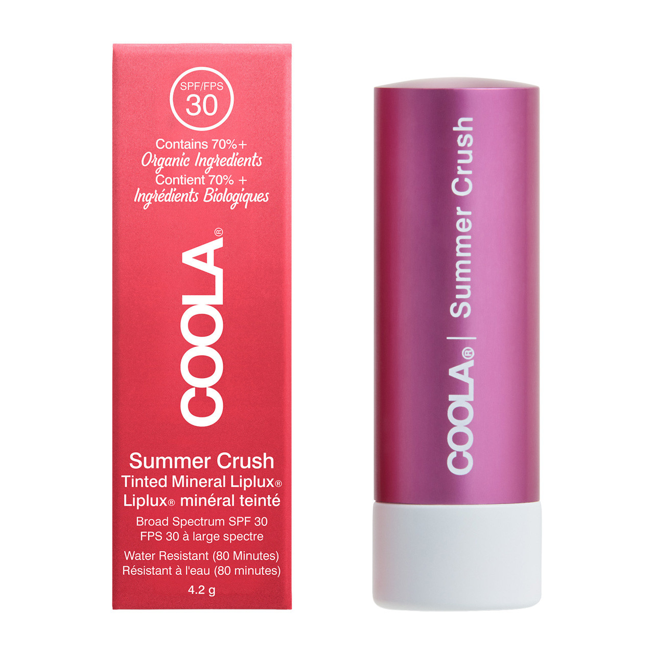 sunblock with a little color for lips c COOLA Mineral Liplux® Organic Tinted Lip Balm - Summer Crush, 4.2g Calendula Petals