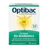 Optibac Probiotics For Those On Antibiotics, 10 capsules green box, is a probiotic supplement for those taking antibiotics
