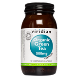 Viridian Organic Green Tea capsules provides the amino acid L-theanine which enhances brain relaxation and mental concentration.