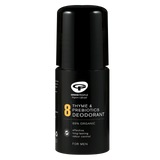 Green People for Men - No 8 Thyme & Prebiotics Roll-On Deodorant has a strong 3 way action to fight body odour.