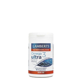 Lamberts® Healthcare Omega 3 Ultra provides a full 1040mg omega 3 fatty acids per capsule, including 715mg of EPA and 286mg of DHA.