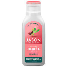 Jason Long & Strong Jojoba Shampoo 473ml, white plastic bottle pink label, nourishes hard to grow long hair