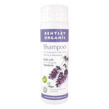 Bentley Organic Shampoo for Normal To Dry hair, 250ml plastic bottle, contains olive & pomegranate oils to prevent & treat dry hair.