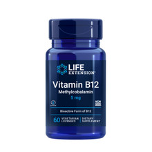 Life Extension Methyl Cobalamin, blue plastic jar support healthy homocysteine levels, brain health and cognition