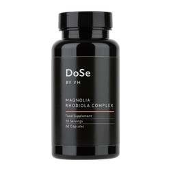 Victoria Health Magnolia Rhodiola Complex - 60-Capsules black plastic bottle; a natural remedy for stress & low mood, this mood booster supplement works rapidly to provide relief from anxiety without drowsiness.