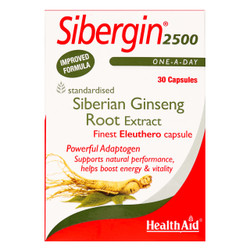 High Strength Siberian Ginseng 30 capsules – blister pack in a box;  for rapid energy release