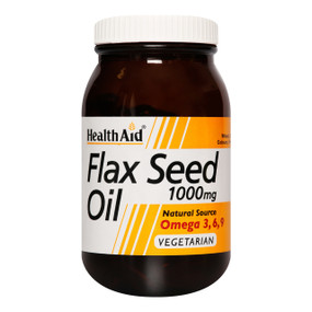 HealthAid Flaxseed Oil Capsules -1000-mg 60-Capsules jar; rich in omega 3, and is also known as Linseed Oil.