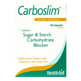HealthAid CarboSlim Phase 2 - 60-Capsules in a blister pack;  supplement is a carb blocker with white kidney bean extract, specifically designed to help assist diet and weight loss goals