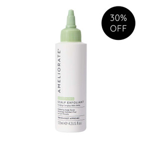 Ameliorate Clarifying Scalp Exfoliant 125ml white plastic tube; alleviates extremely dry, itchy, flaky and sensitive scalps, leaving them refined, smooth, comfortable and healthy.