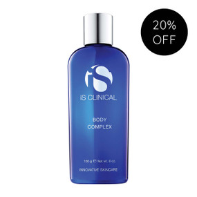 iS Clinical Body Complex - 180-ml in a blue bottle formulated to, simultaneously, provide, hydration and antioxidant protection while encouraging cellular regeneration