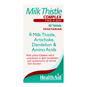 HealthAid Milk Thistle Complex - 60-Tablets box; helps to cleanse and detoxify the liver.