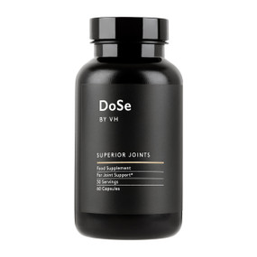DoSe by VH Superior Joints - 60-Capsules in a black plastic bottle; this joint supplement with Natural Eggshell Membrane helps alleviate joint pain, arthritic, hip, and back pain.