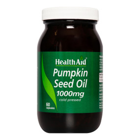 HealthAid Pumpkin Seed Oil - 60-Capsules glass jar;  maintains a healthy prostate & healthy joints