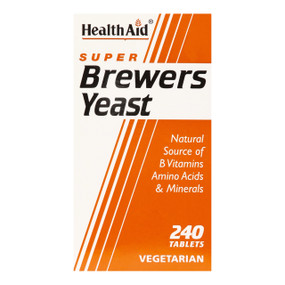 HealthAid Brewers Yeast Tablets contain Brewers Yeast, which is a natural source of B complex vitamins and contains a range of amino acids, minerals and trace elements.