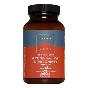 Terranova Avena Sativa & Tart Cherry - 40-Grams jar; contains high amounts of B vitamins, minerals and other nutrients necessary for the proper functioning of the nervous system.