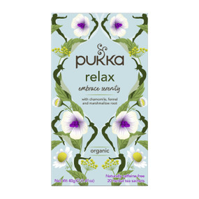 Pukka Herbs Organic Relax Tea - 20-Tea Bags blue carton box