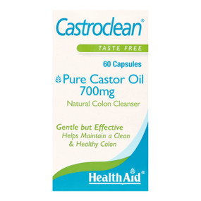 HealthAid Castroclean60 capsules-glass jar in a box; is a natural remedy with fast acting laxative properties which provides relief for constipation sufferers.