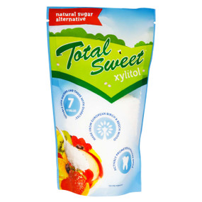 Total Sweet Xylitol Powder - 225-Grams pouch; natural sugar alternative is much lower in calories and available carbohydrates than sugar, making it a healthy alternative for use in tea, coffee, baking and cooking