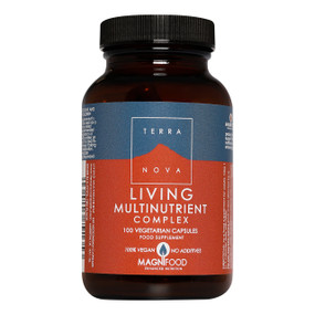 Terranova Living Multinutrient Complex - 100-Capsules jar; provides all vitamins and minerals in a food state for maximum absorption and hence utilisation by the body.