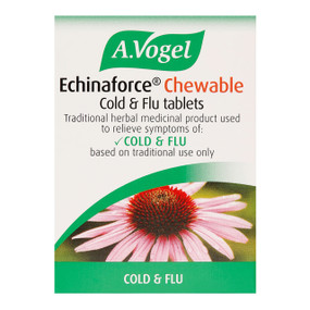 A. Vogel Echinaforce Chewable Tablets - 80-Tablets front image; formerly Echinaforce Junior, contains Echinaforce that  prevents colds and flu