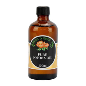 Natural By Nature Jojoba Oil - 100-ml amber glass bottle with black lid; a fantastic antibacterial moisturiser that helps alleviate eczema, psoriasis, acne, razor burn, dry hair and chapped cuticles.
