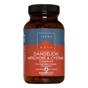 Terranova Dandelion, Artichoke & Cysteine Complex - 100-Capsules jar; a scientifically formulated supplement to help support the liver.