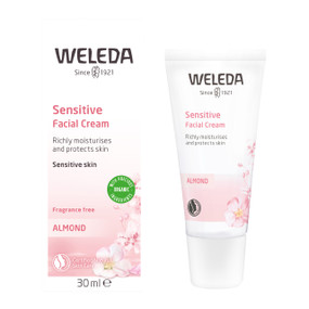 Weleda Almond Soothing Facial Cream - 30-ml tube; the ideal creamy moisturiser for skin that’s prone to dryness or sensitivity