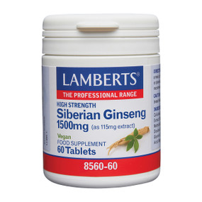 Lamberts Healthcare Siberian Ginseng 60-tablets - white tub; helps enhance energy levels