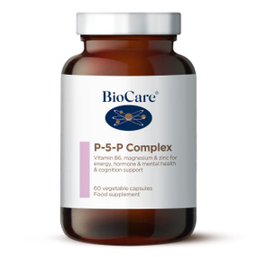 BioCare P-5-P Complex - 60-Capsules jar; contains the active form of vitamin B6, pyridoxal phosphate, for its multiple benefits.