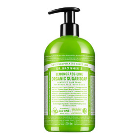 Dr Bronner's Organic Shikakai Lemongrass Soap - 709-ml green bottle; a 4 in 1 soap to wash hands, face, body and hair & kind to the planet