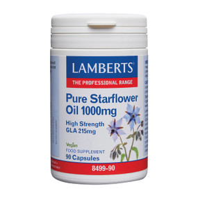 Lamberts Healthcare Pure Starflower Oil - 1000-mg 90-Capsules white tub; women going through the menopause as well as for women at the time of their period.