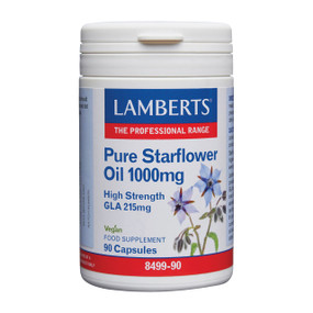 Lamberts Healthcare Pure Starflower Oil - 1000-mg 90-Capsules white tub; women going through the menopause as well as for women at the time of their period.