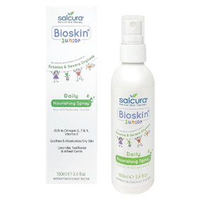 Salcura Bioskin Junior Daily Nourishing Spray - 100-ml bottle; a scientifically developed, regular use natural therapy for babies and children prone to eczema and severe skin dryness.