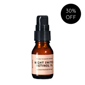 LIXIRSKIN Night Switch Retinol 1% - 15-ml glass bottle and pink label