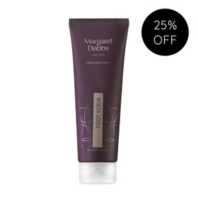 Margaret Dabbs London Exfoliating Foot Scrub - 100-ml burgundy tube; with pumice exfoliates dry skin, heels and calluses to leave your feet looking soft, smooth, refreshed and illuminated