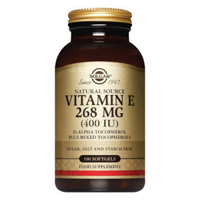 Solgar Vitamins Vitamin E 400iu 100-softgels - 268-mg bottle; provides a natural form of vitamin E, d-alpha tocopherol